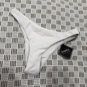 ZAFUL Women's High Cut Cheeky Plain While Solid Bikini Bottom